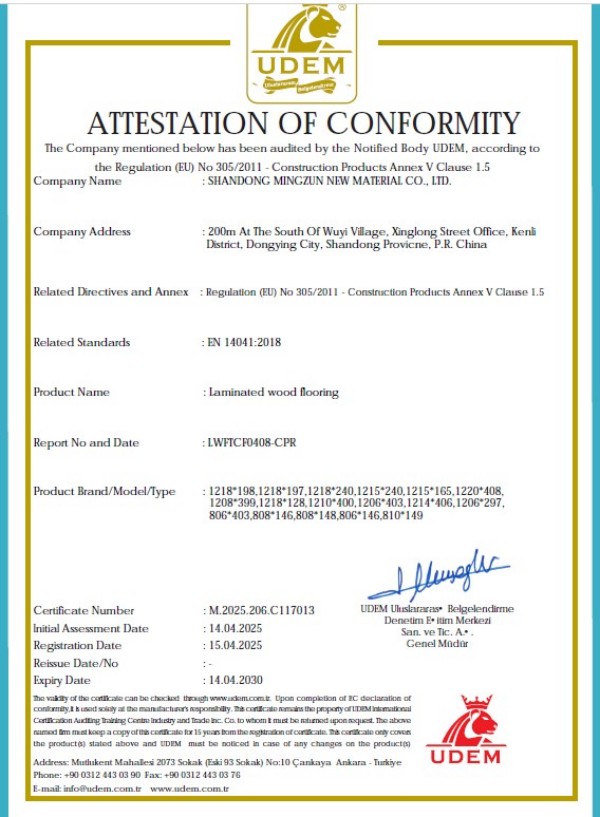 HDF EIR surface laminate flooring