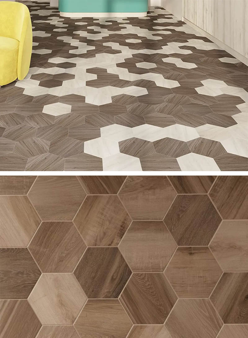 Hexagonal Star-shaped Mosaic Laminate Flooring